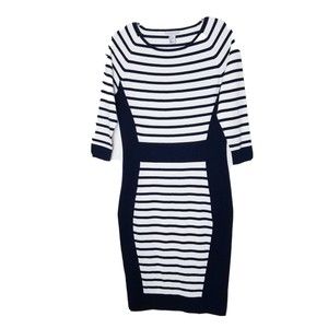 H & M Striped Stretch Dress Women Size Medium